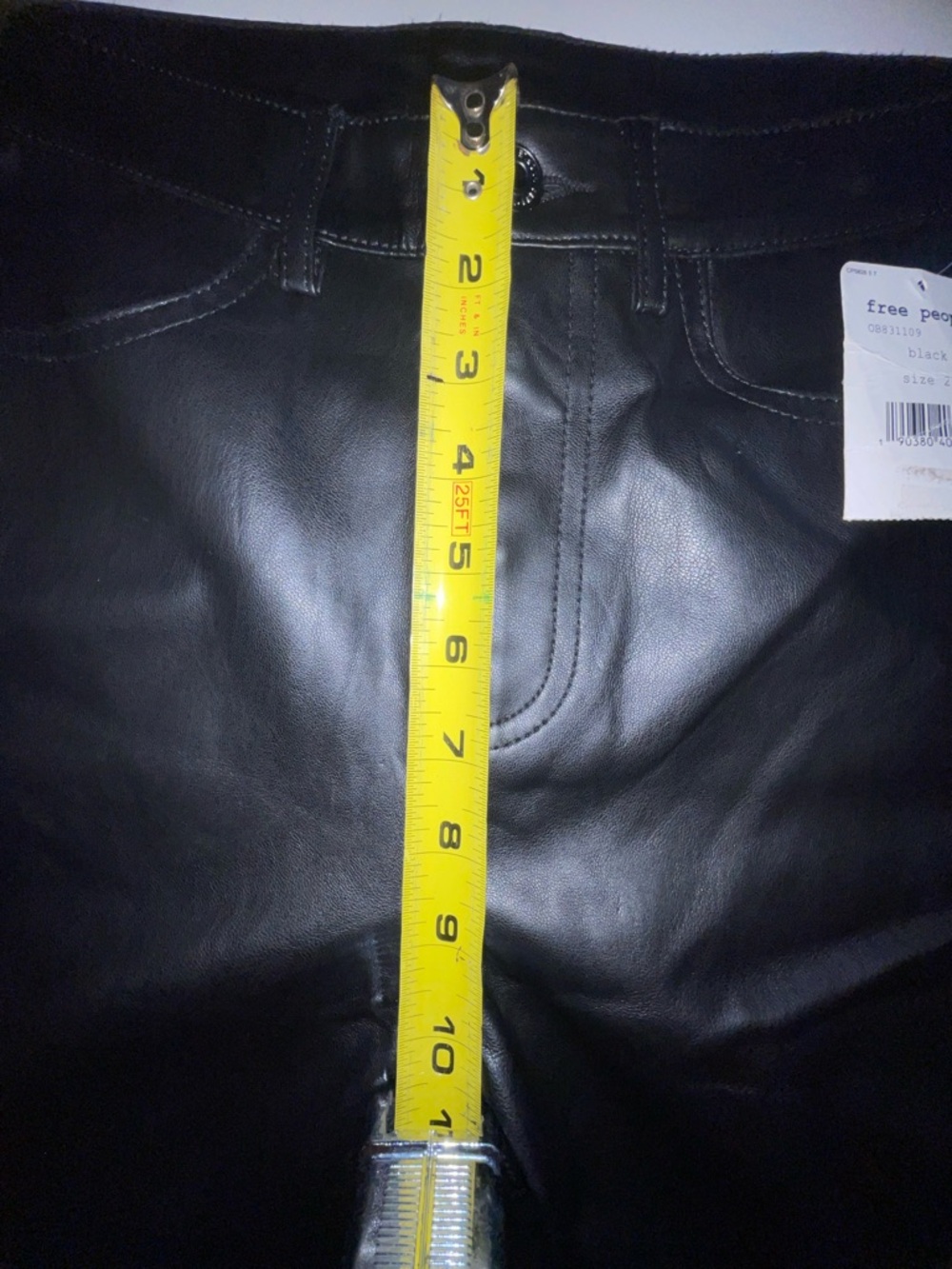 Free People Black Vegan Leather High-Rise Pants - Picture 9 of 10
